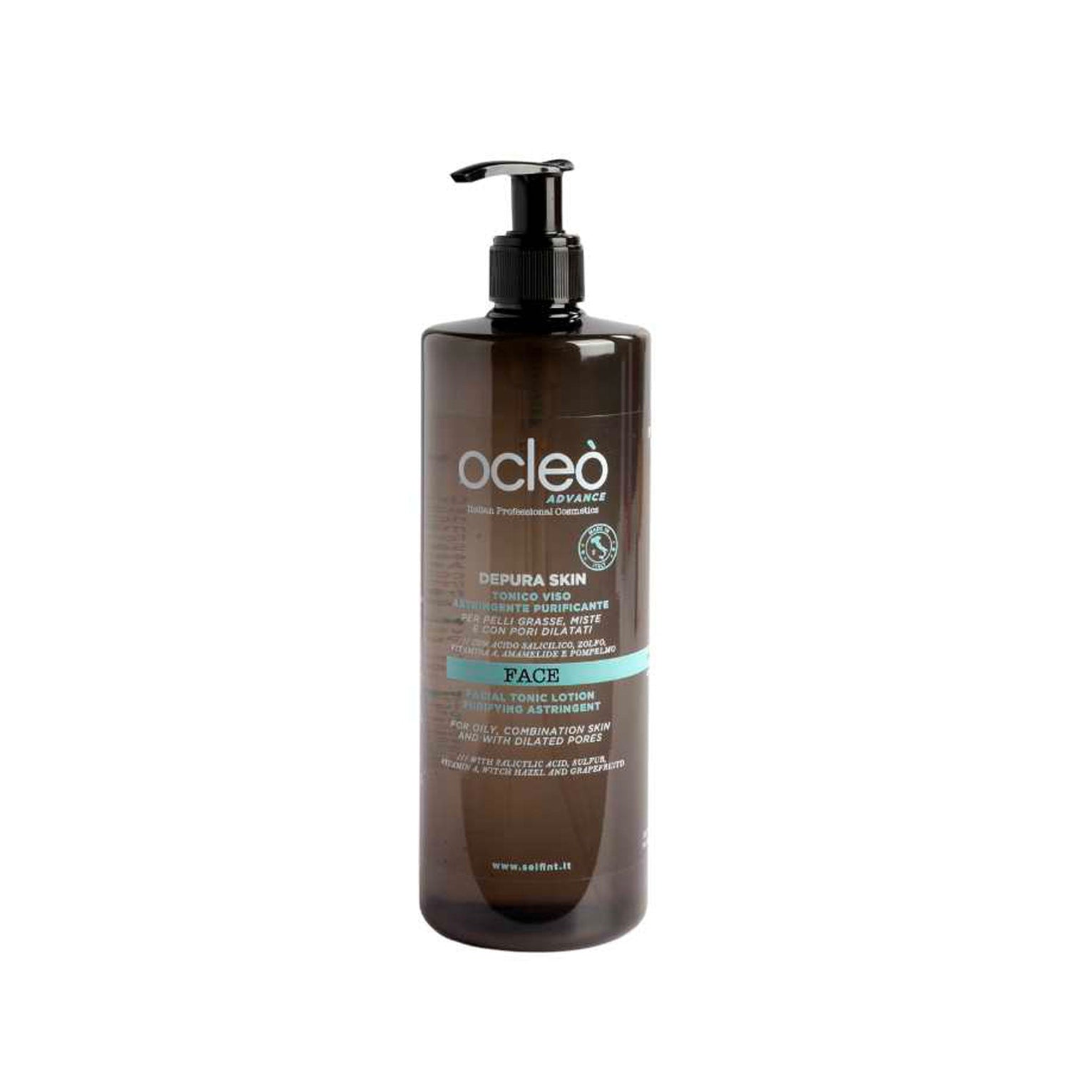 Tonico Viso Astringente Purificante Depura Skin – Ocleo Advanced 500 ml