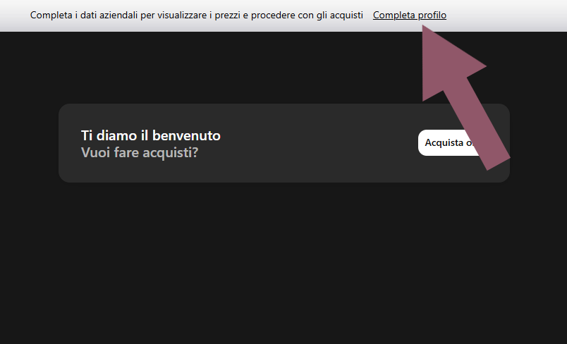 Completa il profilo aziendale