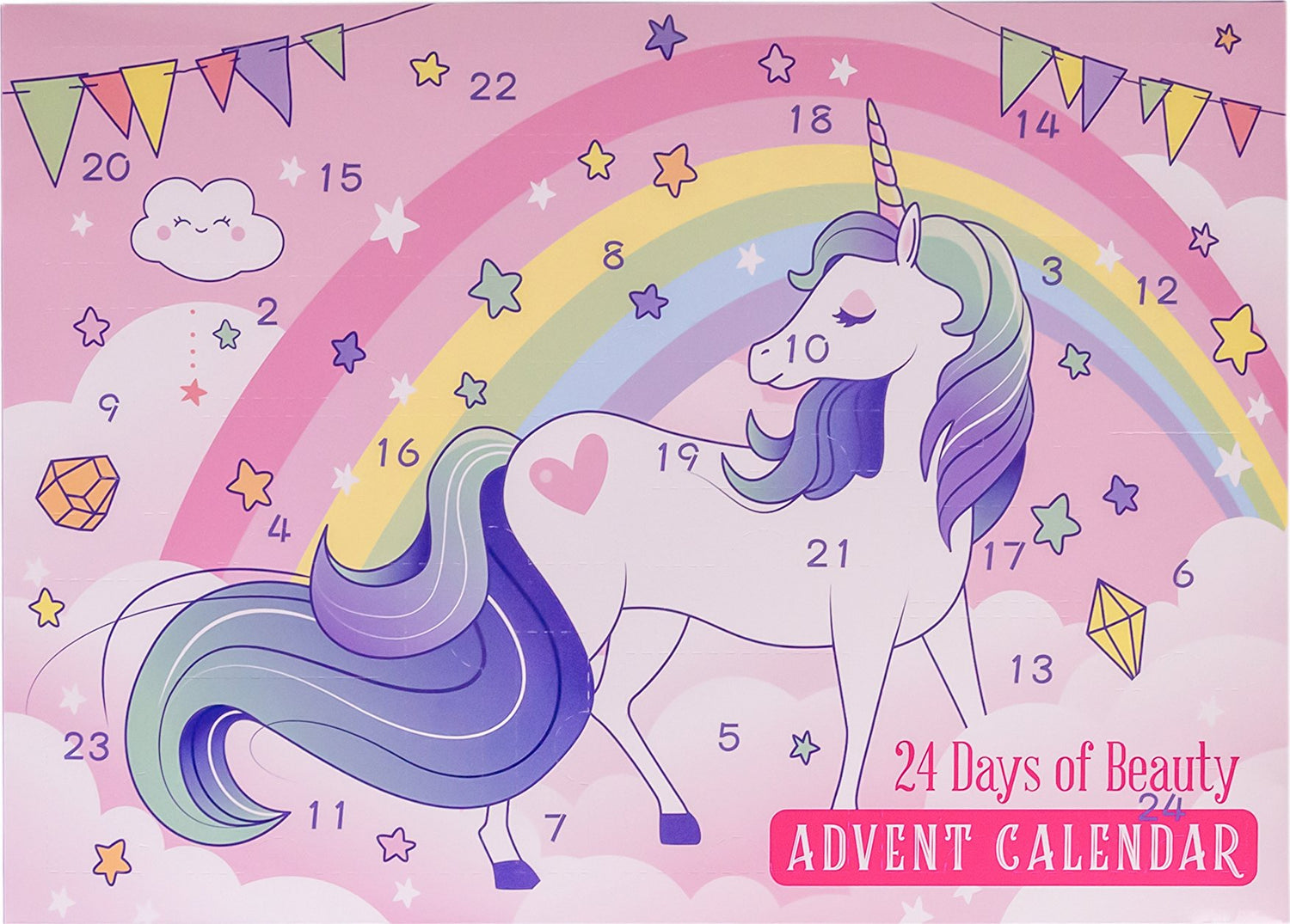 Calendario Avvento Unicorno 24 giorni con podotti Labbra Capelli Unghie