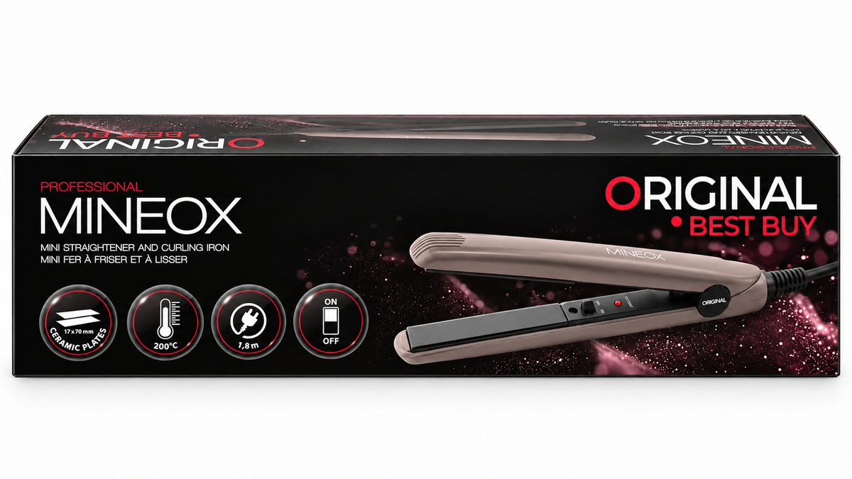 Mini Piastra per capelli Mineox Tortora 200 gradi 22 W