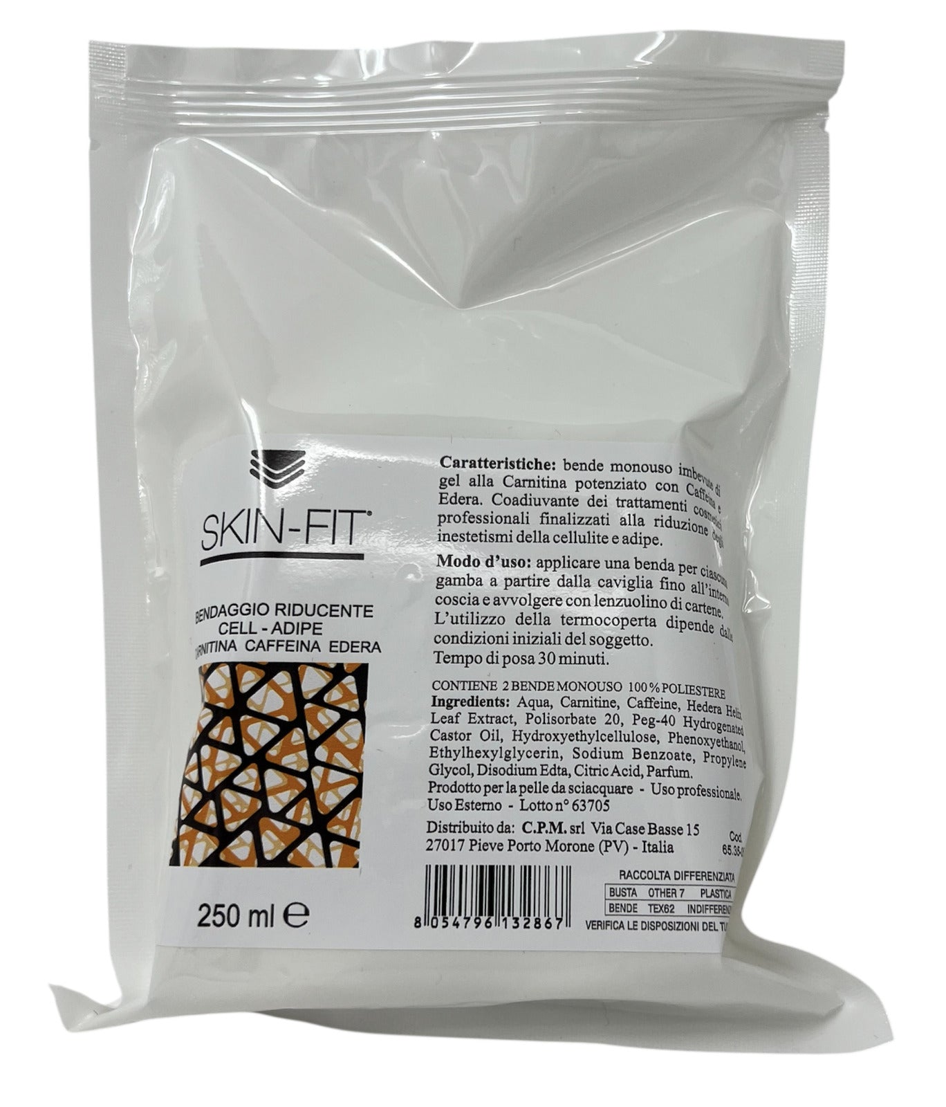 Bendaggi Riducente Cell-Adipe Carnitina Caffeina Edera 2 pz Skin-Fit