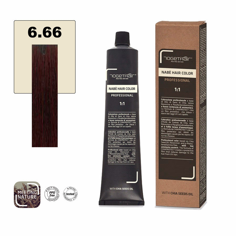 Nabe’ Hair Color Vegan nr. 6.66 Biondo Sc. Ros. Intenso Togethair 100 ml