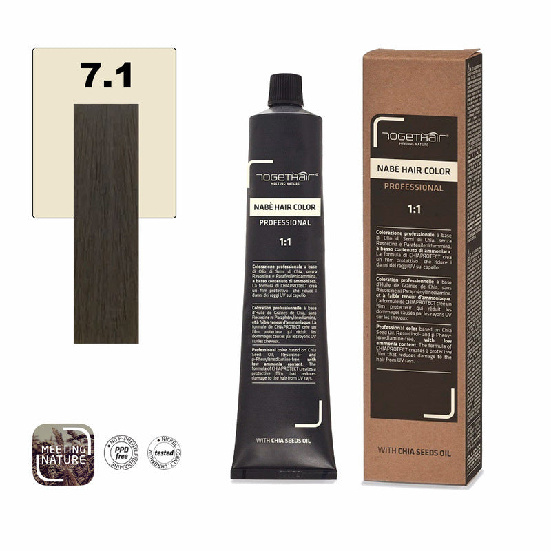 Nabe’ Hair Color Vegan nr. 7.1 Biondo Cenere Togethair 100 ml