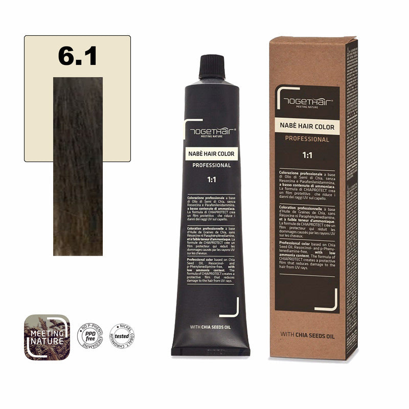 Nabe’ Hair Color Vegan nr. 6.1 Biondo Scuro Cenere Togethair 100 ml