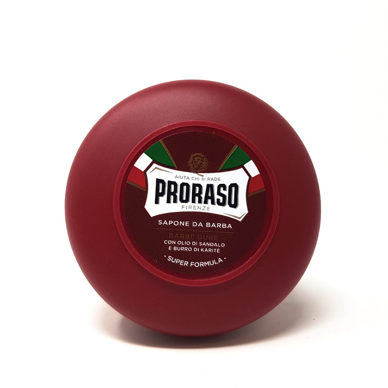 Sapone da Barba Sandalo e Karite Proraso Linea Rossa ciotola 150 ml.