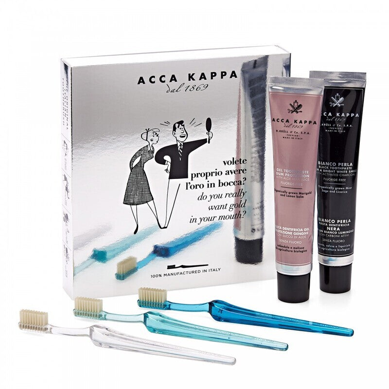 Confezione Regalo 2 Dentifrici + 3 Spazzolini da Denti Acca Kappa