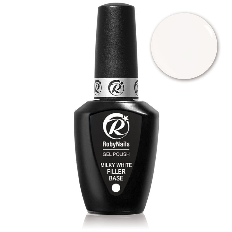 Gel Polish Filler Base Milky White 8 ml Roby Nails