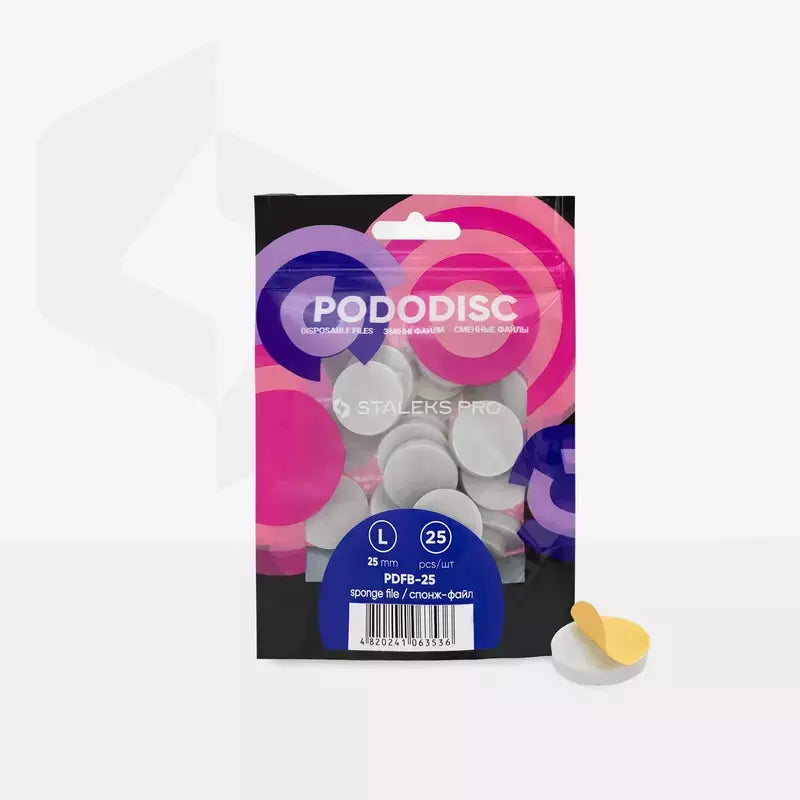 PodoDisc Spugna Lucidante Misura L 25 mm Staleks Pro busta 25 pz.