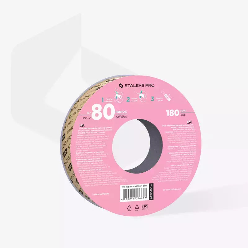 Lima per Unghie Bianca papmAm 180 grit Staleks Pro Ricarica rotolo 7 mt