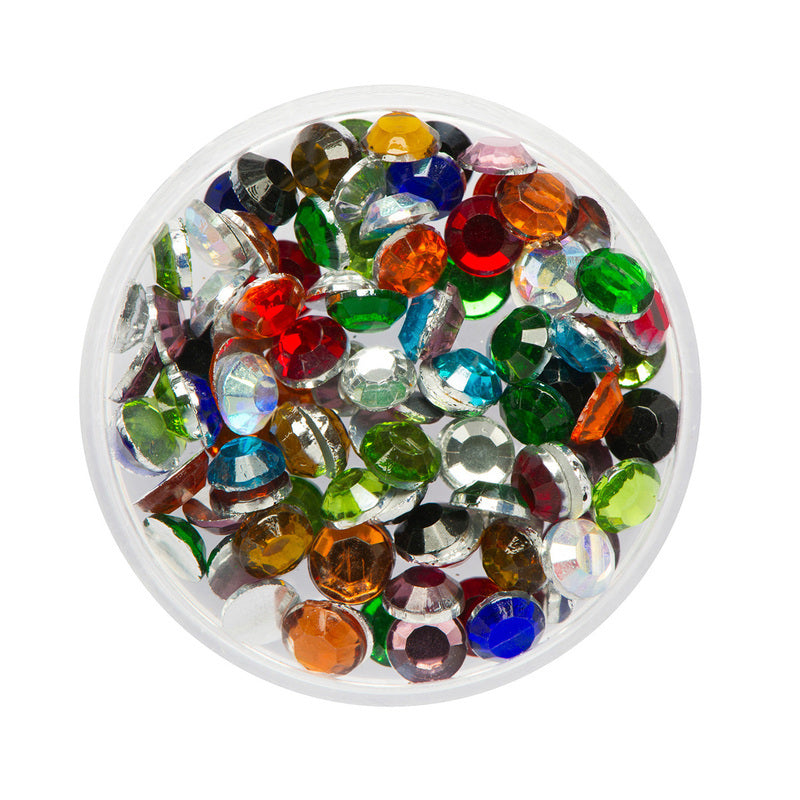 Glitter- Steine Multicolor 100 pz 2,5 gr Eulenspiegel