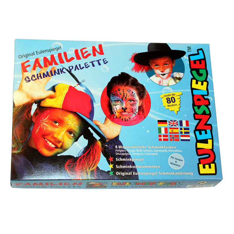 Set Profi Aqua Familien Schmink 8 Colori+Pennelli+Spugna Eulenspiegel