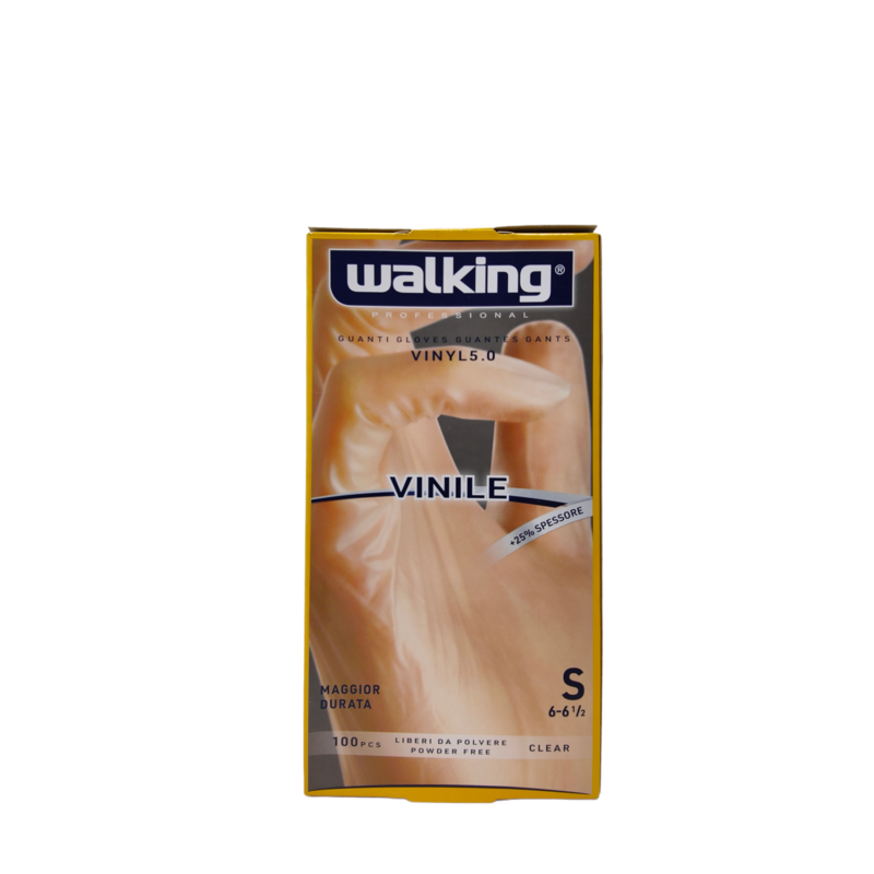 Guanti Vinile Walking senza polvere Media 100 pz.