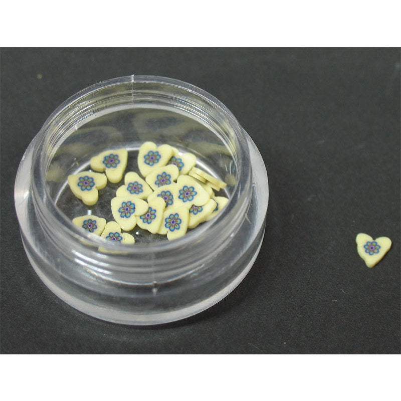 Decoro motivo cuore con fiore 3D giallo chiaro LP cod. 7053