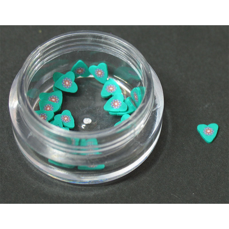 Decoro motivo cuore con fiore 3D verde LP cod. 7050