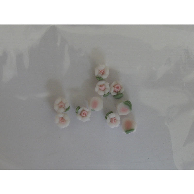 Decoro per unghie roselline 3D mini bianco