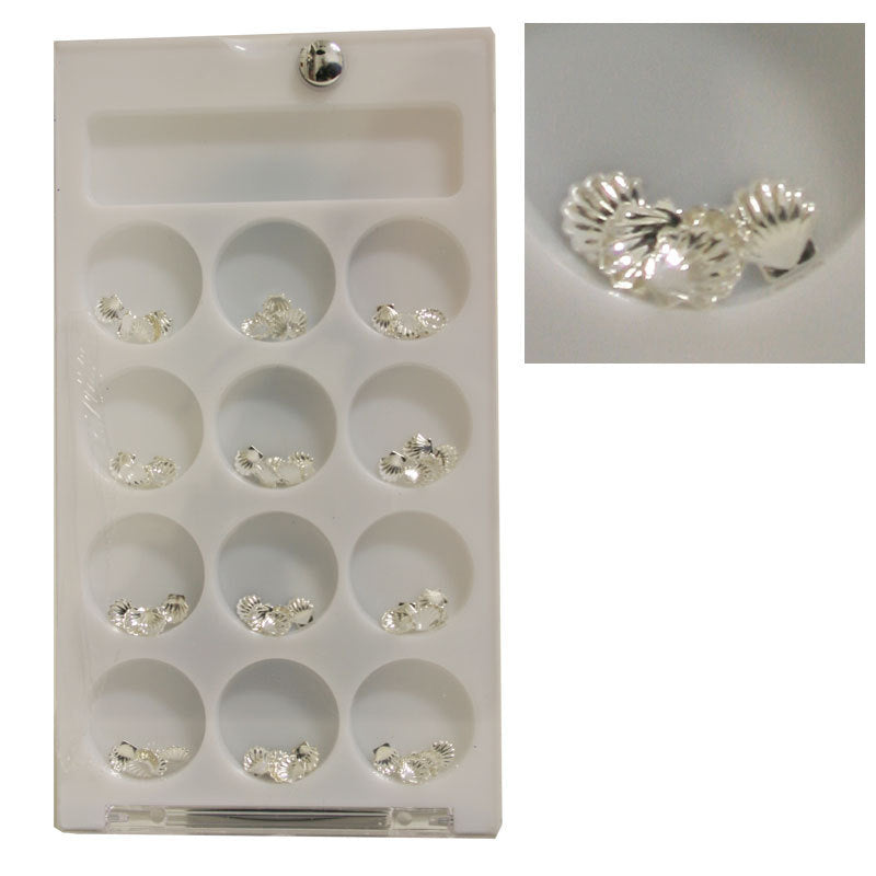 Decoro unghie Beauty nail Conchiglia Grande Argento ASN24