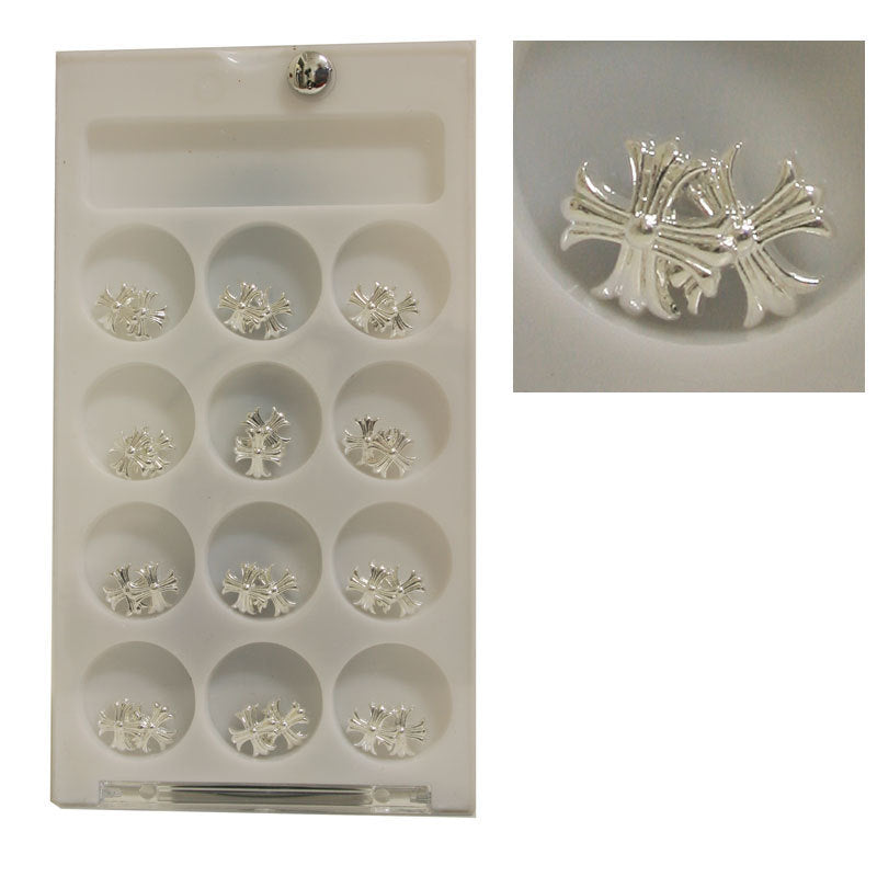 Decoro unghie Beauty nail Croce Argento Lucido ASN18