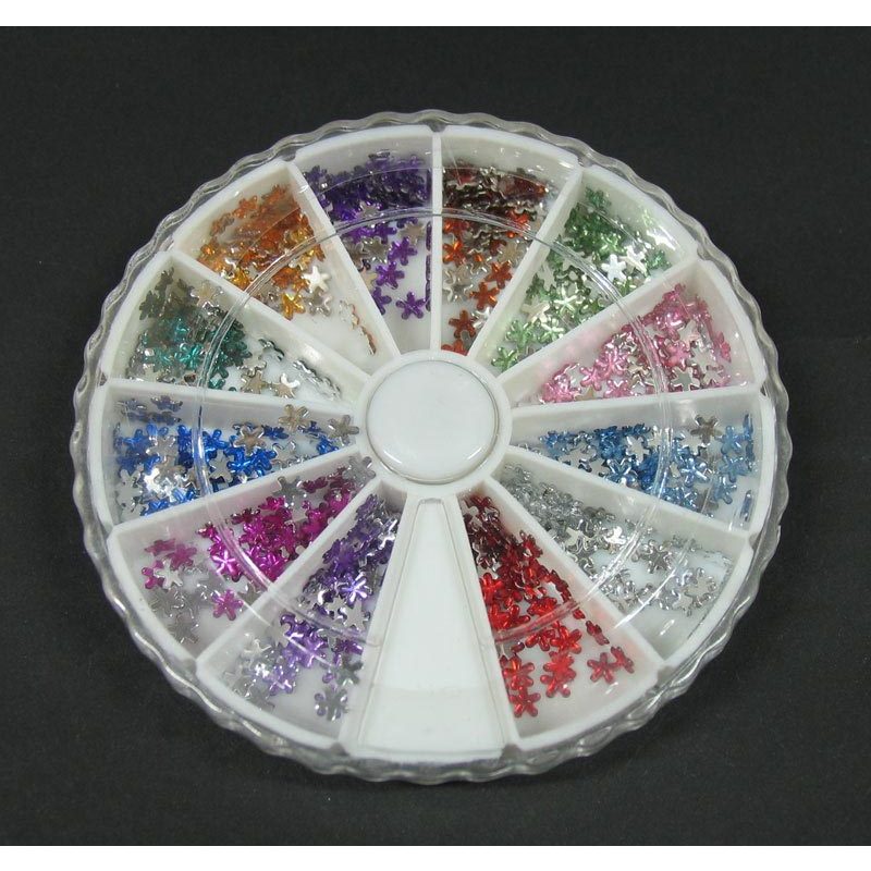 Kit ruota 600 brillantini decoro unghie fiori SBox-11