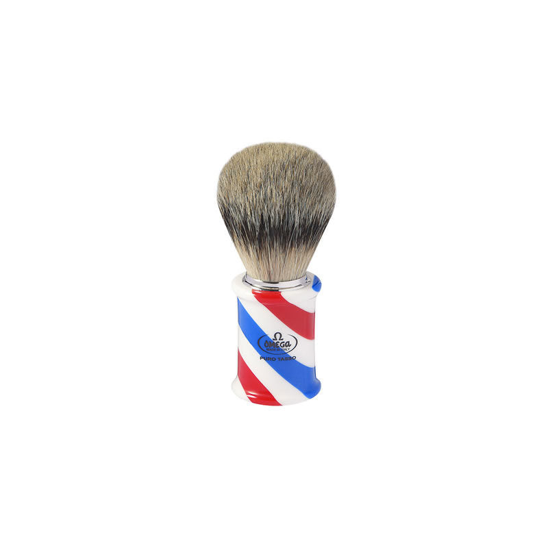 Pennello da barba in tasso Super “BARBER POLE” Omega 6735