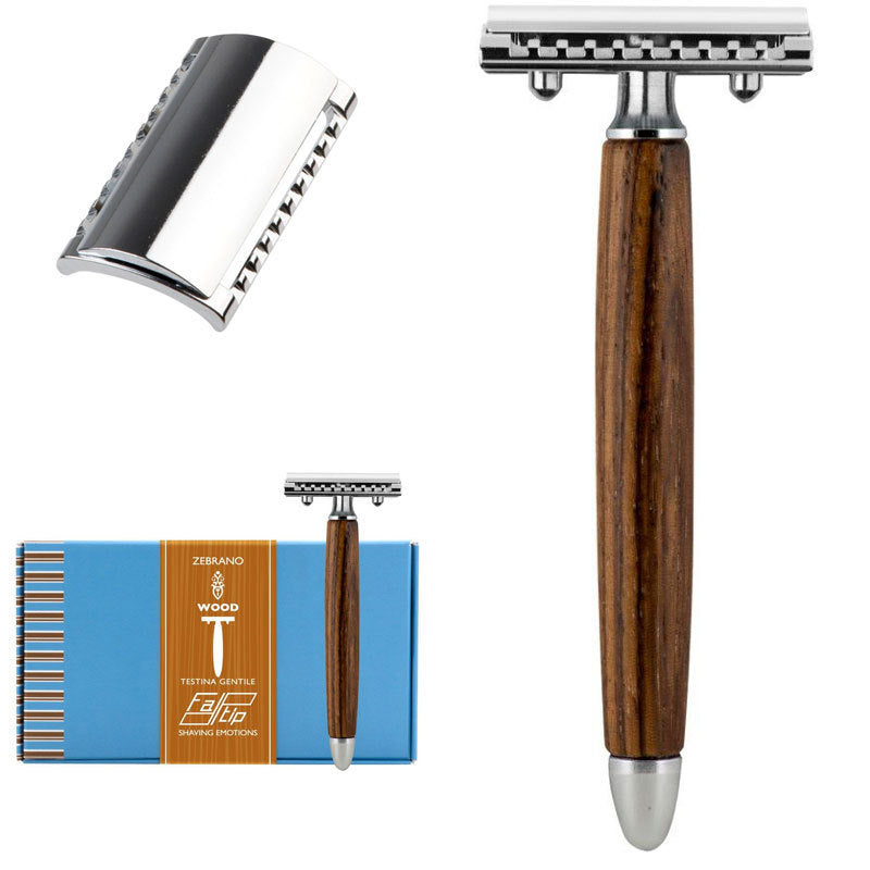 Rasoio di sicurezza Wood ManicoZebrano Testina Gentile PC Fatip 42133