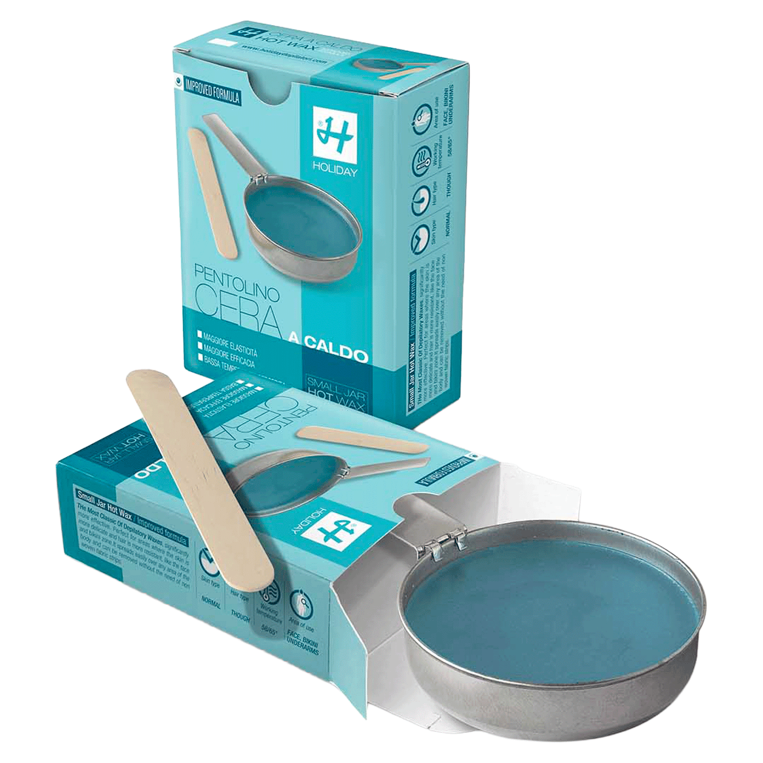 Cera a Caldo Classica Pentolino Holiday 120 Gr Azzurra