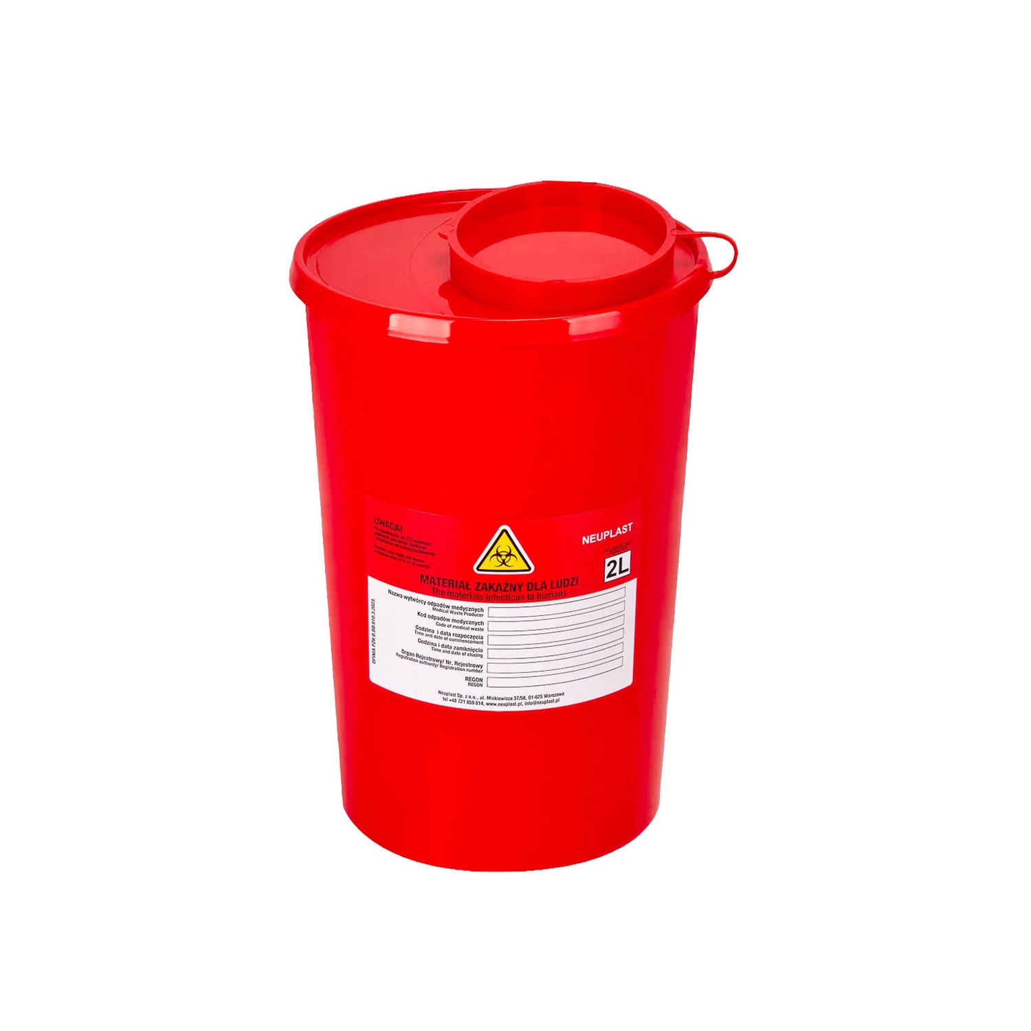 Contenitore per Lamette ed Aghi Usati 2L