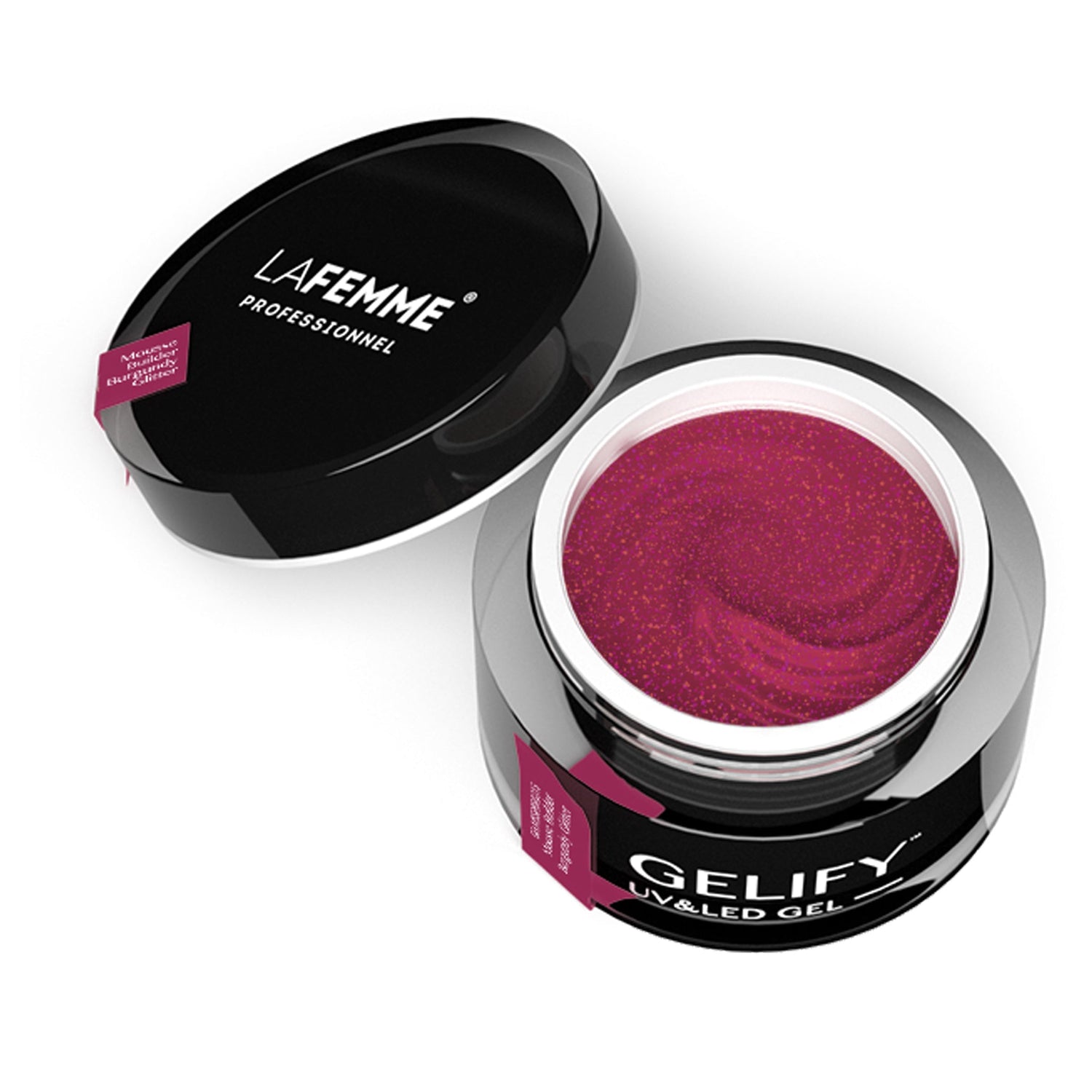 Gel Ricostruzione Gelify UV Led Mousse Builder Burgundy Glitter 15 g