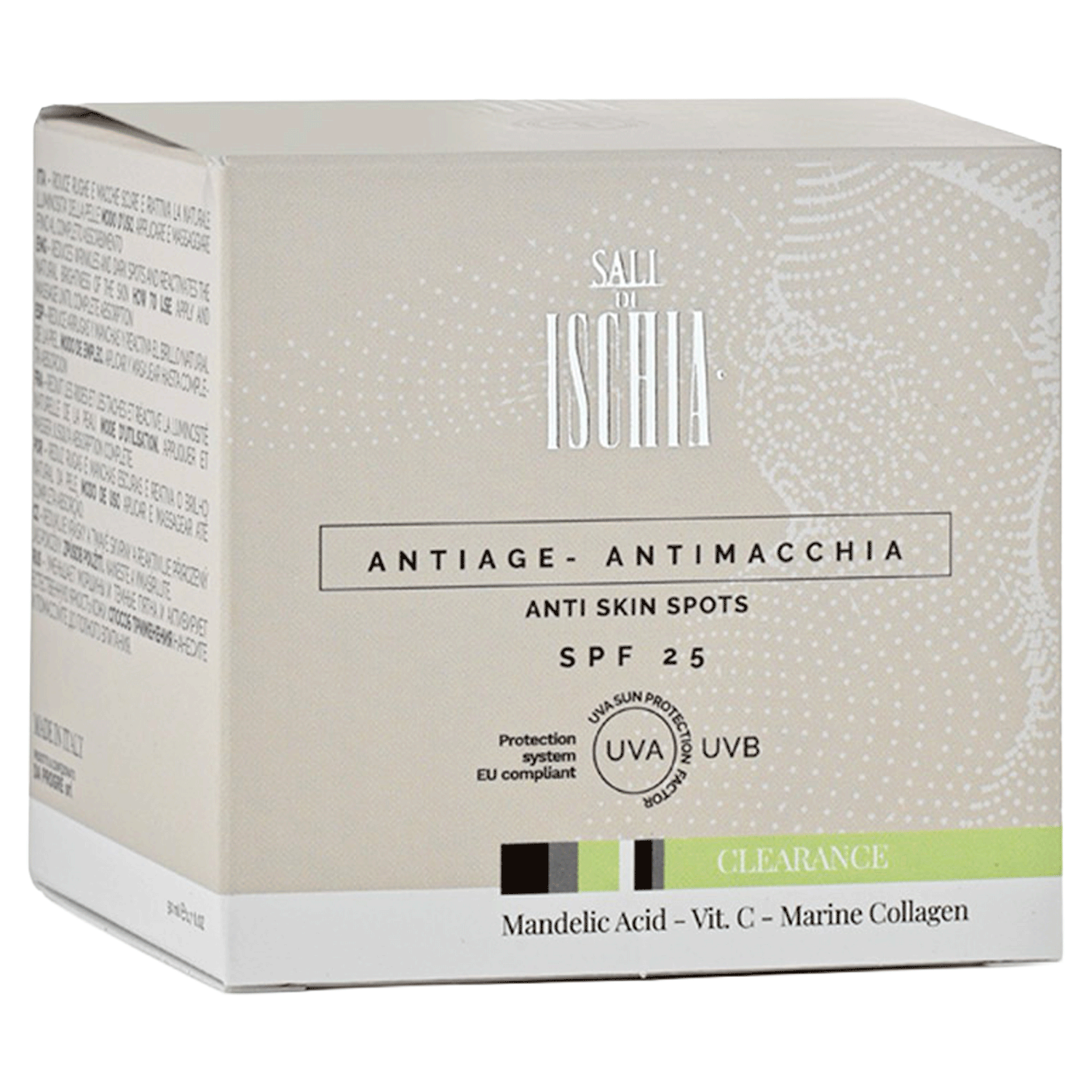 Crema Viso Antiage Antimacchia Spf 25 Clearance 50 ml Sali di Ischia
