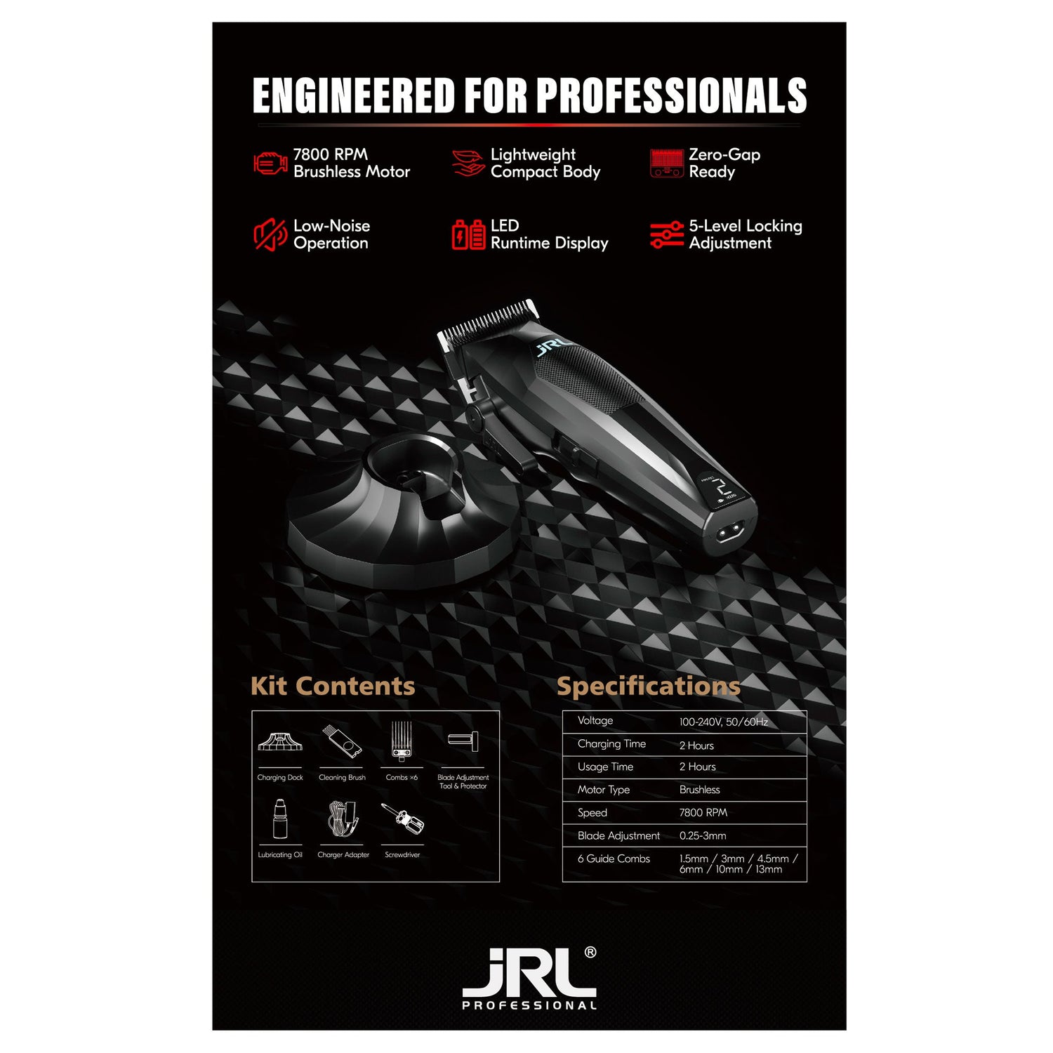 Tagliacapelli Professionale 3000C Fade Red JRL