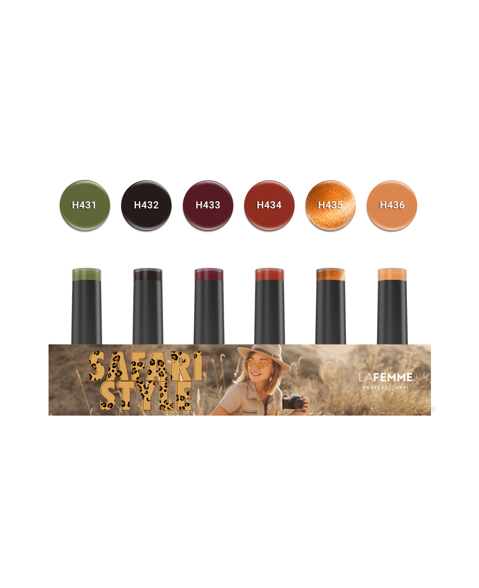 Kit 6 colori SAFARI STYLE Gel Polish Uv&Led La Femme