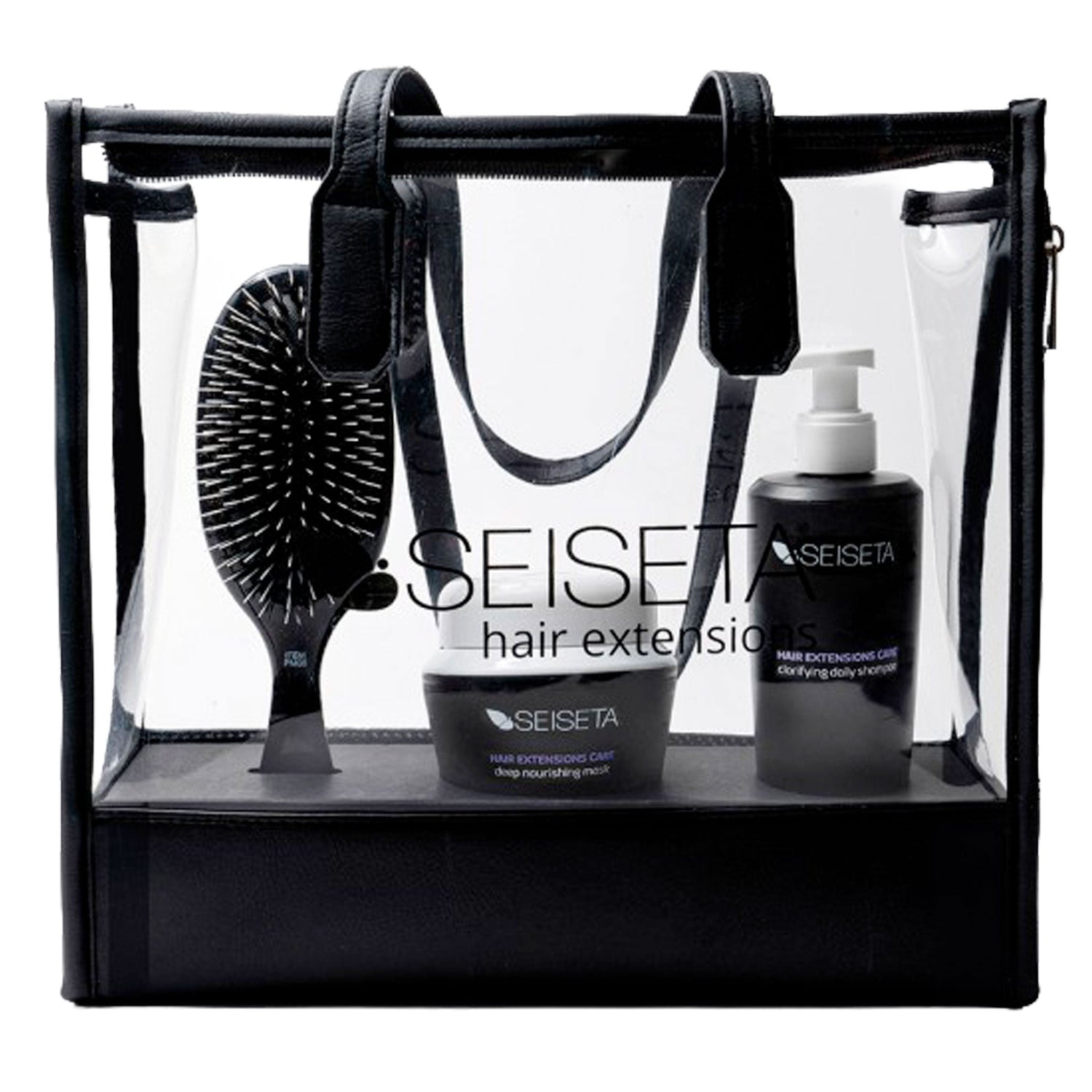 Set cura Extension Hair Care Bag Sh. + Mask + Spaz. + Beauty SEISETA