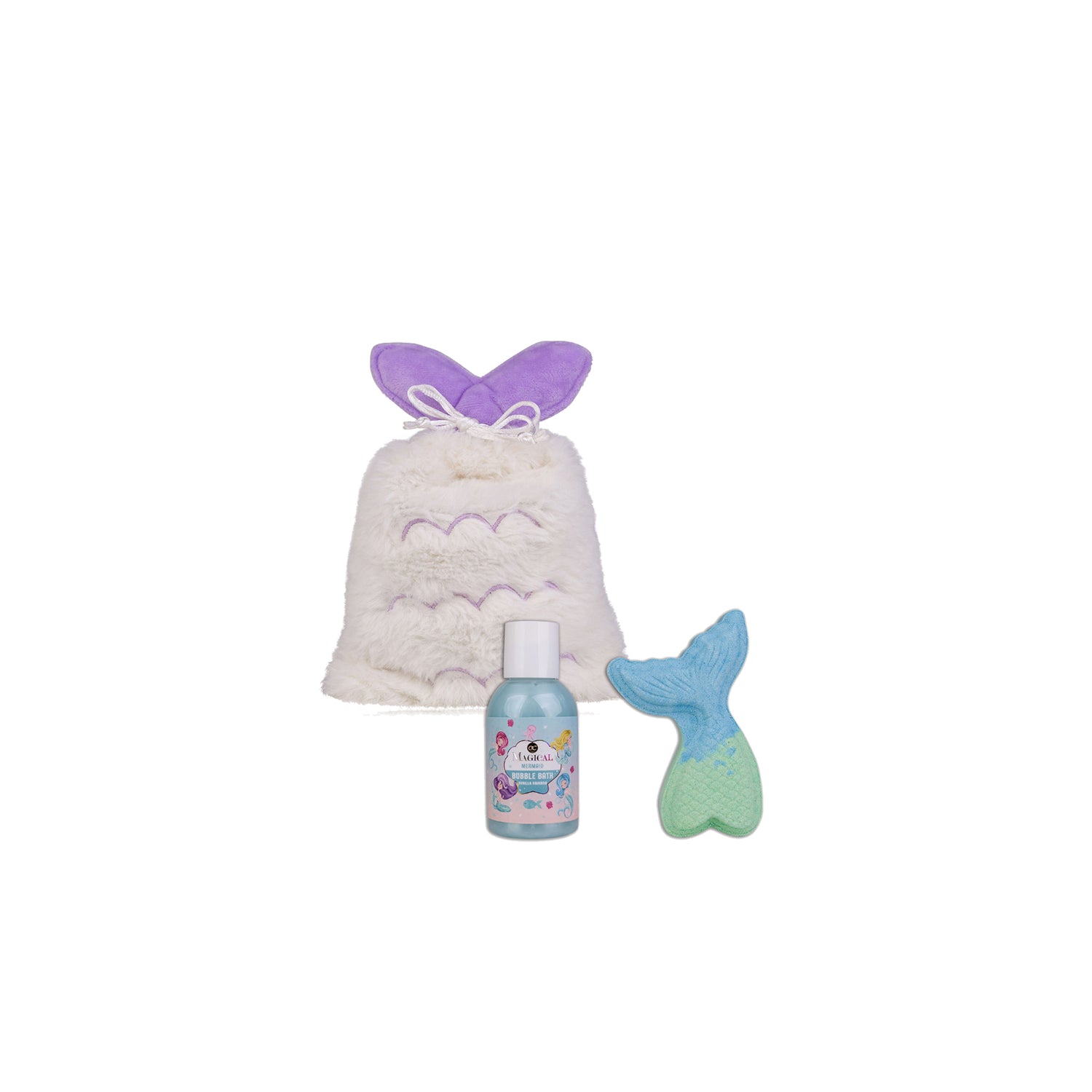 Set Bagno gel doccia 100 ml bath fizzer e pochette peluce bianca