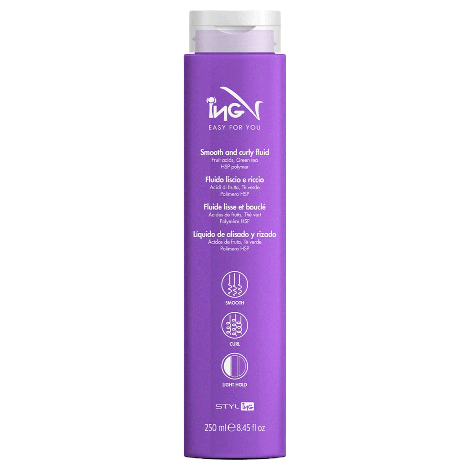 Fluido per capelli Liscio e Riccio Vegan 250 ml ING