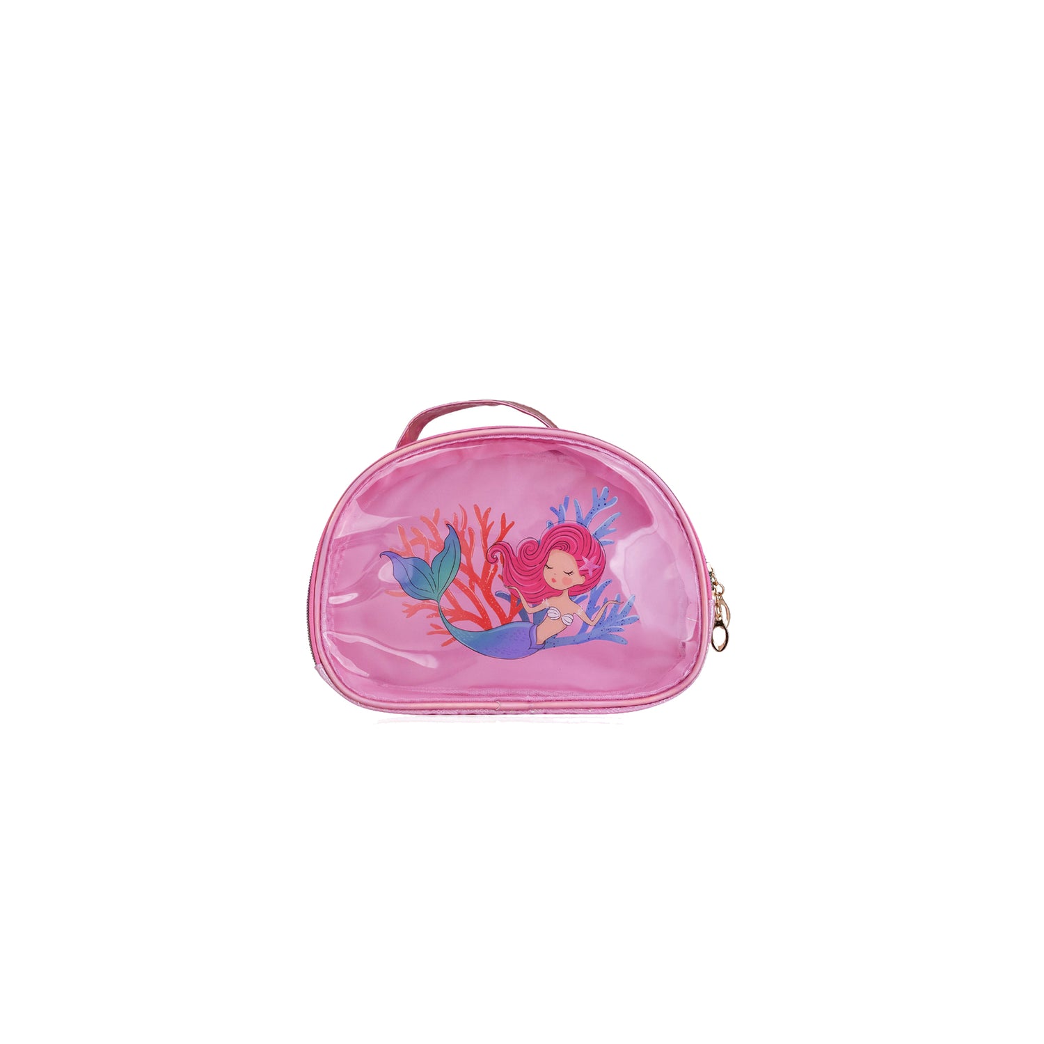 Beauty Cosmetic Bag rosa con cerniera fantasia Sirenetta