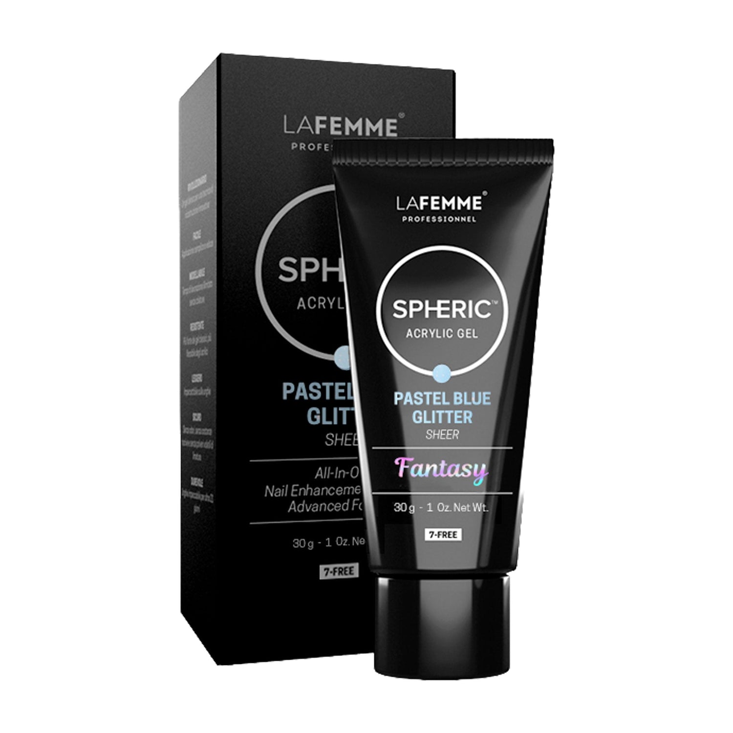 Acrylic Gel Pastel Blue Glitter Spheric La Femme 30 gr