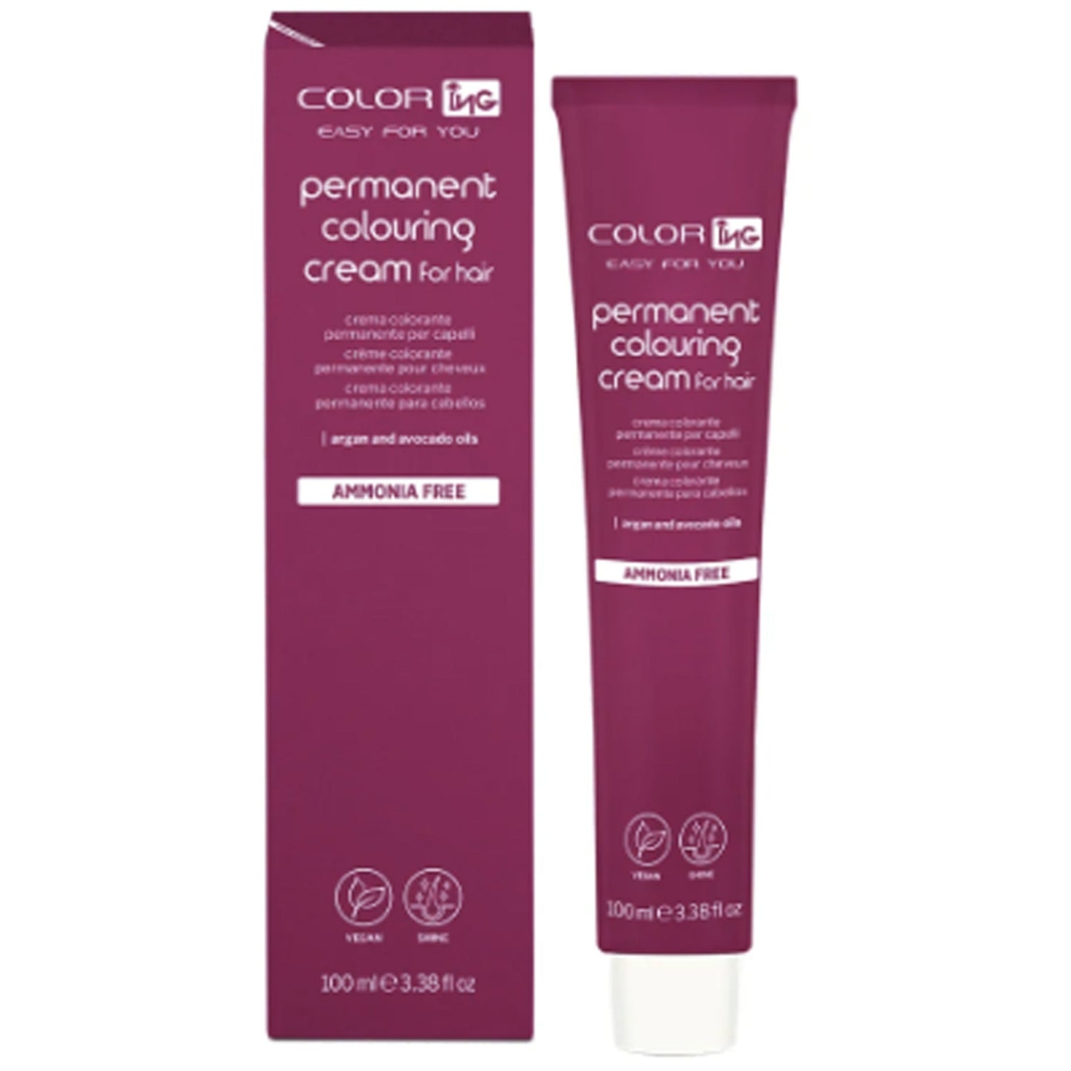 Tintura permanente per capelli ING Color 5.84 Ammonia Free Vegan 100 ml
